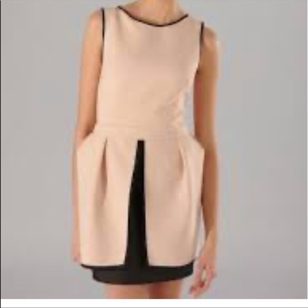 Maje 38 Dress Nude Cream bodycon flare